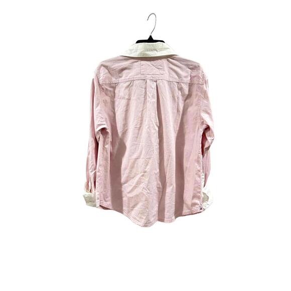 Free People Tommy Oxford Pink and White Tailored Oversized Button Up- Size Small - Picture 3 of 7
